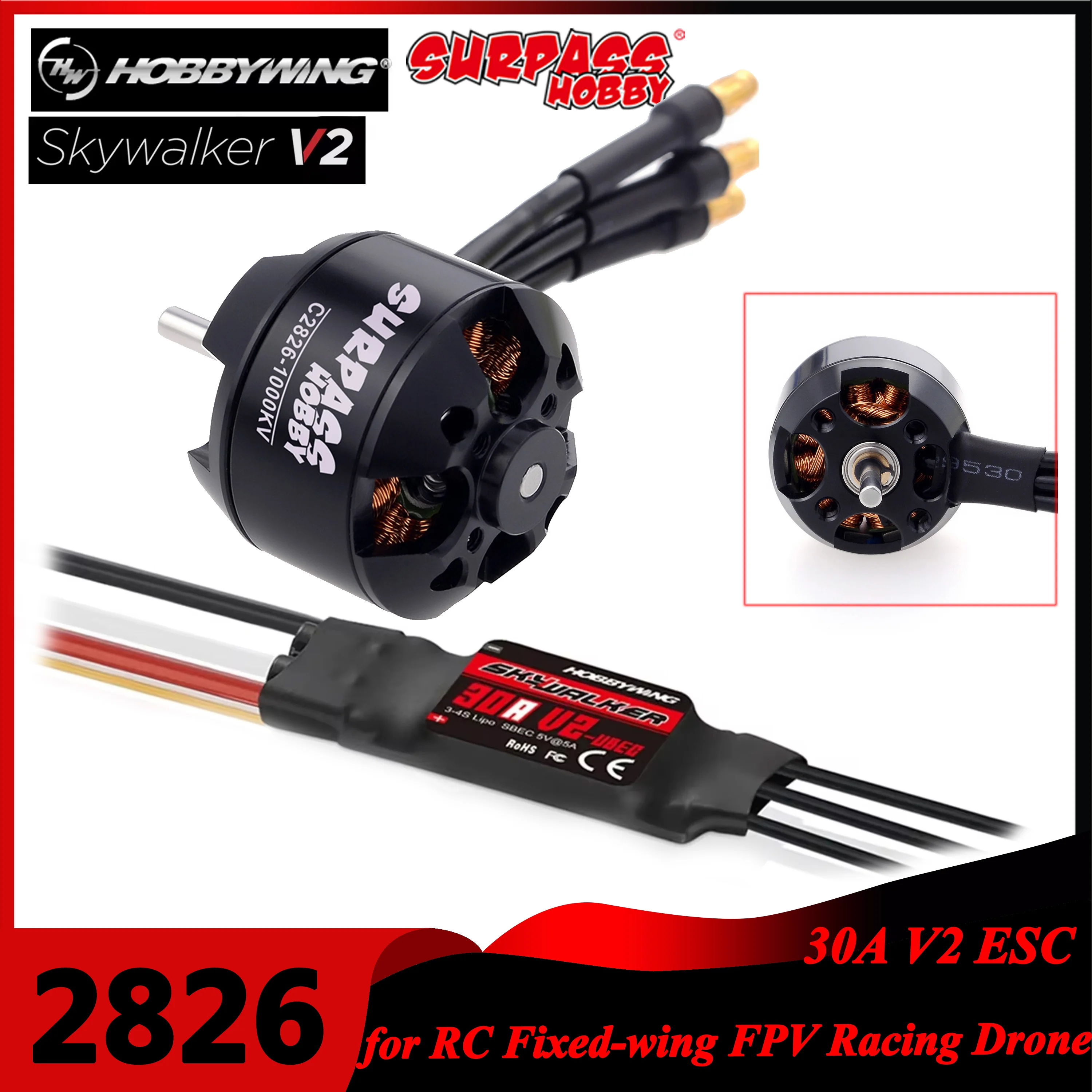 Rc Hobby Drone - Surpass Hobby 2826 1000KV 1350KV 1900KV