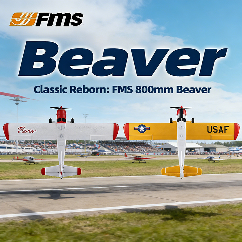 Rc Hobby Plane - FMS 800mm Beaver Beginner Entry-Level Remote