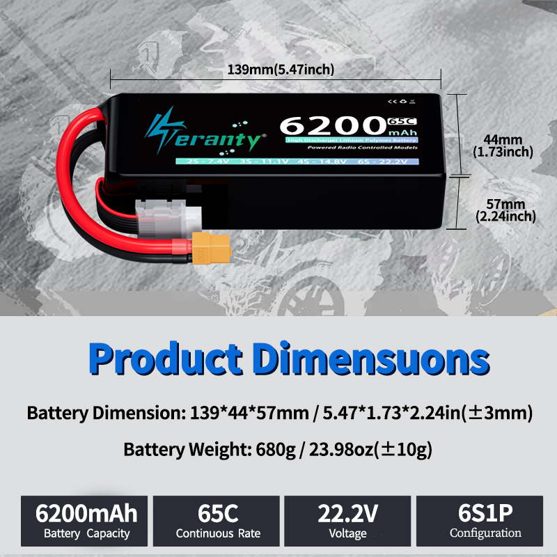 TERANTY 6S 6200mAh Lipo Batter - Rc Hobby Drone recension och pris