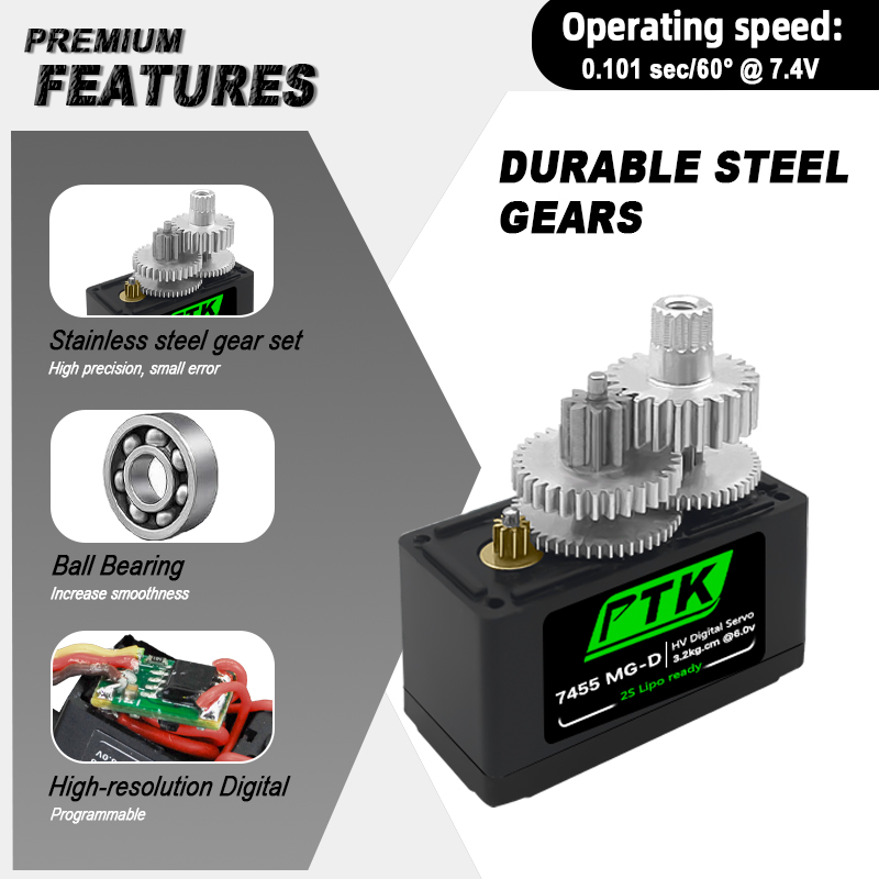 PTK 7455MG-D servo 12g Digital - Rc Hobby Models recension och pris