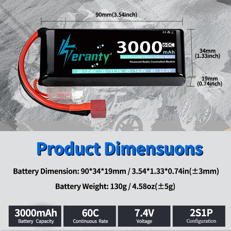 TERANTY 2S 3000mAh Lipo Batter - Rc Hobby Models recension och pris