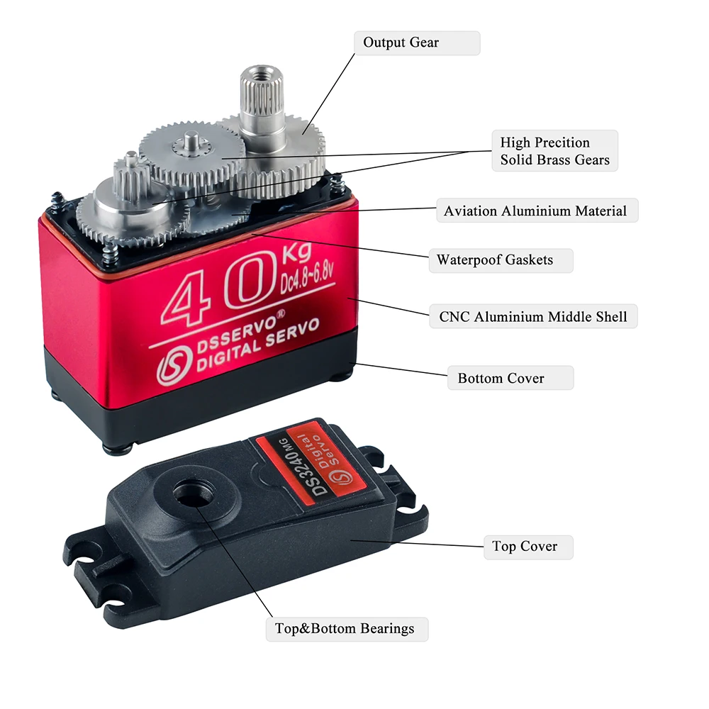 40KG Dsservo DS3240 Large Torq - Servo Metal Gear recension och pris