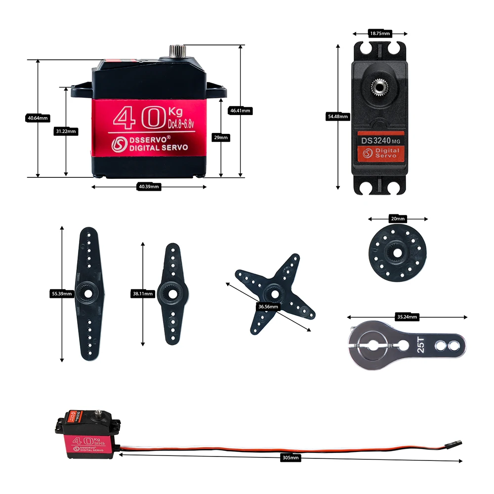 40KG Dsservo DS3240 Large Torq - Servo Metal Gear recension och pris